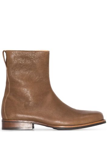 Our Legacy Camion zip-up leather boots - Marrone