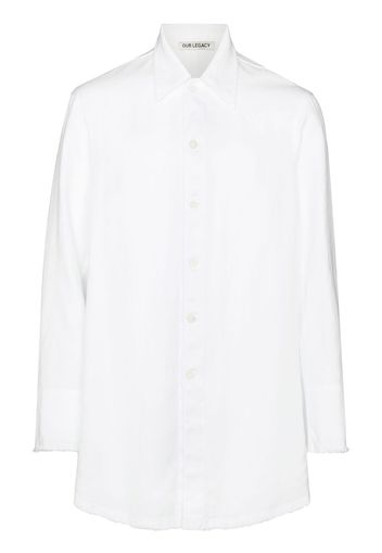 Our Legacy Camicia oversize Big Welding - WHITE HEMP OXFORD