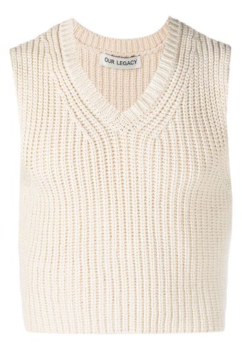 OUR LEGACY ribbed-knit cropped vest - Toni neutri