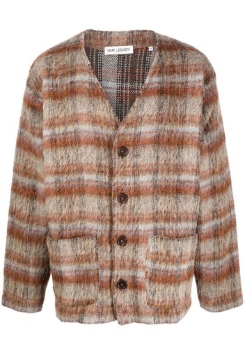 Our Legacy check-pattern buttoned cardigan - Marrone
