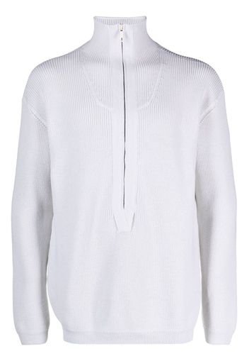 OUR LEGACY zipped funnel-neck jumper - Toni neutri