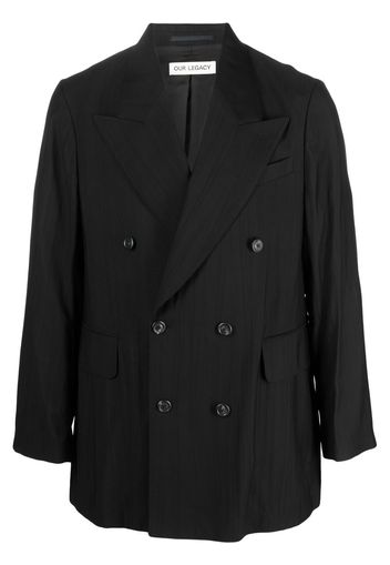 Our Legacy crease-effect double-breasted blazer - Nero