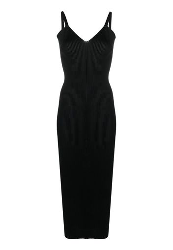 OUR LEGACY V-neck sleeveless knitted midi dress - Nero