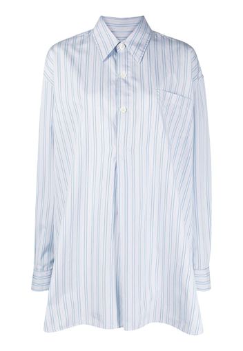 OUR LEGACY striped oversized long-sleeve shirt - Blu