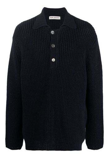 OUR LEGACY ribbed-knit cotton jumper - Blu