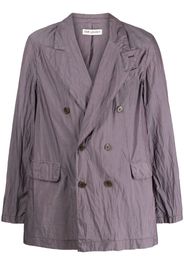 OUR LEGACY poplin-texture double-breasted blazer - Viola