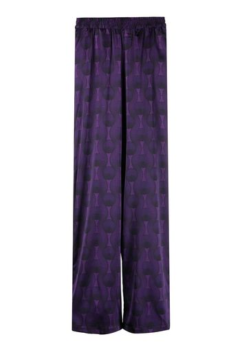 OZWALD BOATENG geometric-print silk trousers - Viola