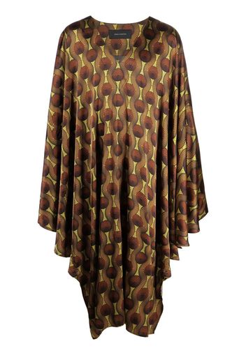 OZWALD BOATENG geometric-print silk cape shirt - Giallo