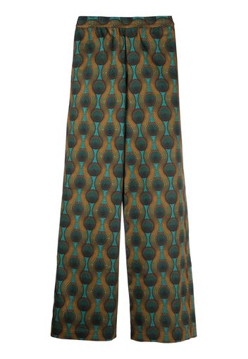 OZWALD BOATENG geometric-print silk trousers - Arancione