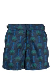 OZWALD BOATENG mosaic-print swim shorts - Blu