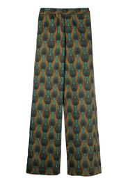 OZWALD BOATENG geometric-print silk trousers - Arancione