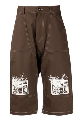 PACCBET knee-length shorts - Marrone