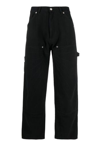 PACCBET tonal-stitched knee-panel jeans - Nero