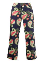 PACCBET paisley print straight trousers - Blu