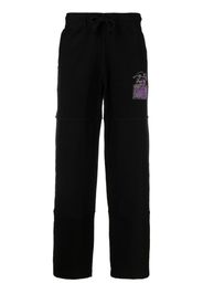 PACCBET motif-embroidered cotton track pants - Nero