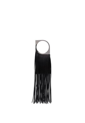 black long leather fringe bracelet bag