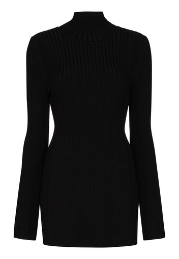 Ribbed turtleneck knit top