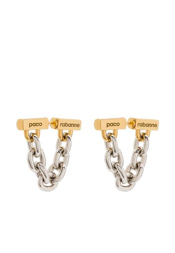 Paco Rabanne gold tone chain earrings - Oro