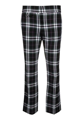 Paco Rabanne Pantaloni crop tartan - Nero