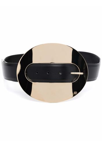 Paco Rabanne disc buckle leather belt - Nero