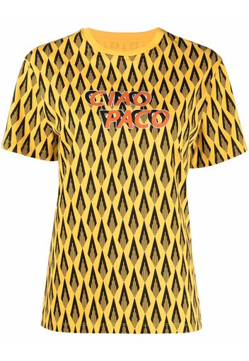 Paco Rabanne Ciao Paco print T-shirt - Giallo