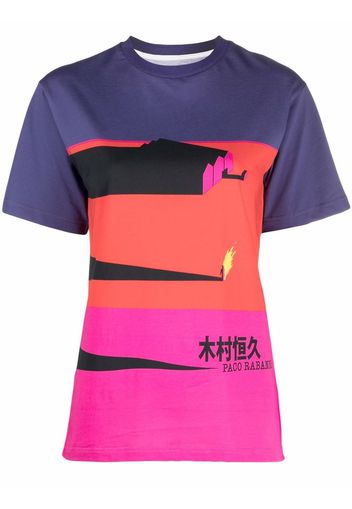 Paco Rabanne T-shirt con design color-block - Viola