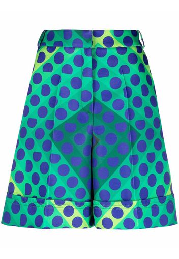 Paco Rabanne high-waisted graphic-print shorts - Verde