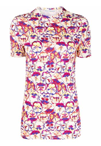 Paco Rabanne floral-print short-sleeve T-shirt - Rosa