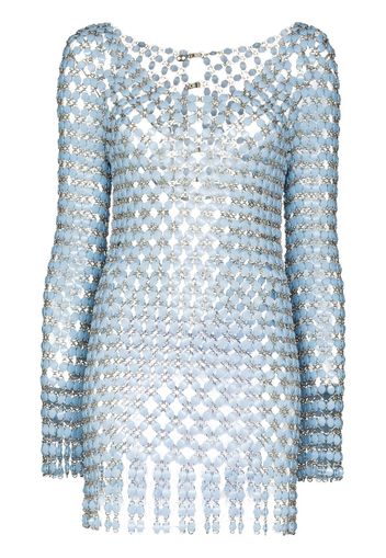 Paco Rabanne embellished mini dress - Blu