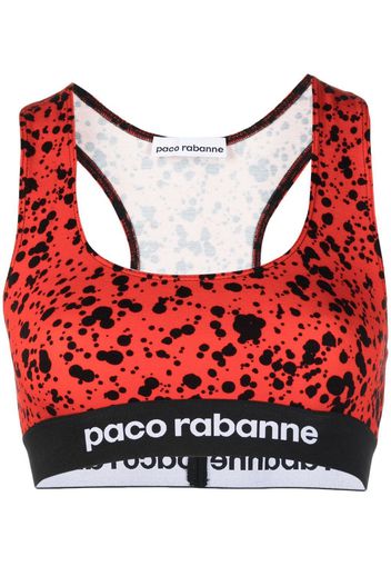 PACO RABANNE abstract-print bralette top - Rosso