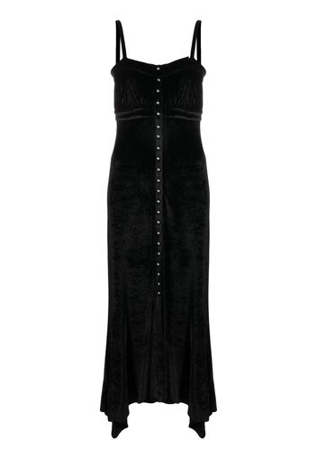 Paco Rabanne asymmetric button-up midi dress - Nero