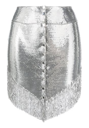 Paco Rabanne buttoned fringed miniskirt - Argento