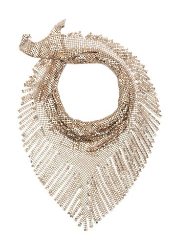 Paco Rabanne Pixel fringed scarf necklace - Oro