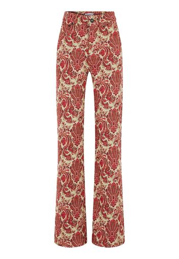 Paco Rabanne Pantaloni dritti con stampa paisley - Rosso