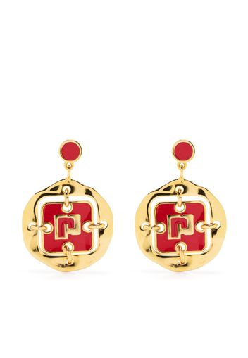 Paco Rabanne logo plaque earrings - Oro