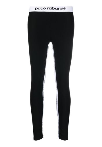 Paco Rabanne logo tape leggings - Nero