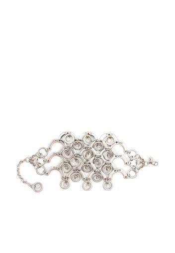 Paco Rabanne crystal-embellished chain-link bracelet - Argento