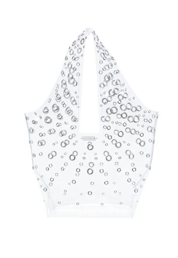 Paco Rabanne eyelet-embellished transparent tote bag - Toni neutri