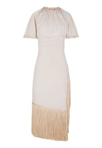 Paco Rabanne bead-detail fringed-hem dress - Toni neutri