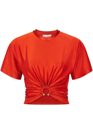 Paco Rabanne T-shirt con dettaglio arricciato - Rosso