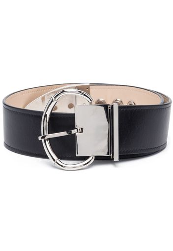 Paco Rabanne oversized-buckle leather belt - Nero