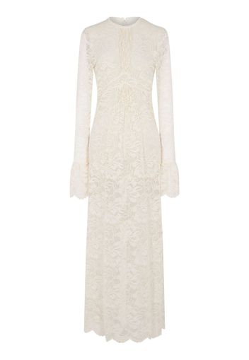 Paco Rabanne long-sleeve lace maxi dress - Toni neutri