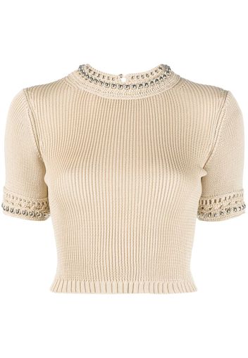 Paco Rabanne cropped knitted top - Toni neutri