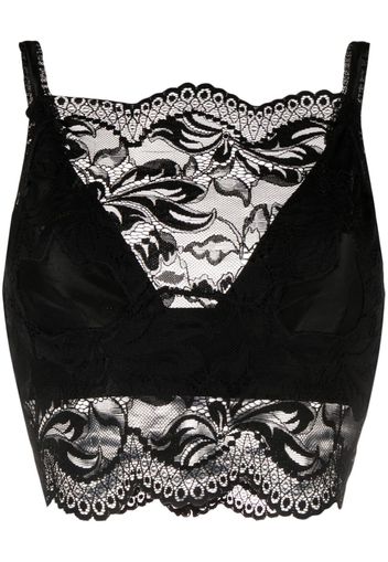 Paco Rabanne lace-detail cropped top - Nero