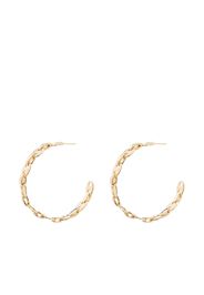 Gold tone link hoop earrings