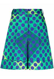 Paco Rabanne high-waisted graphic-print shorts - Verde