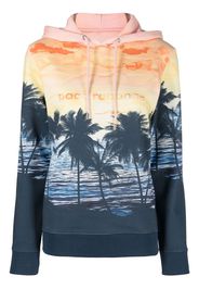 Paco Rabanne sunset-print logo hoodie - Blu