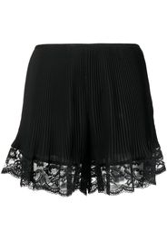Paco Rabanne lace-trimmed pleated shorts - Nero