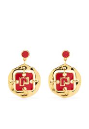 Paco Rabanne logo plaque earrings - Oro