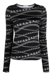 Paco Rabanne graphic-print long-sleeve top - Nero